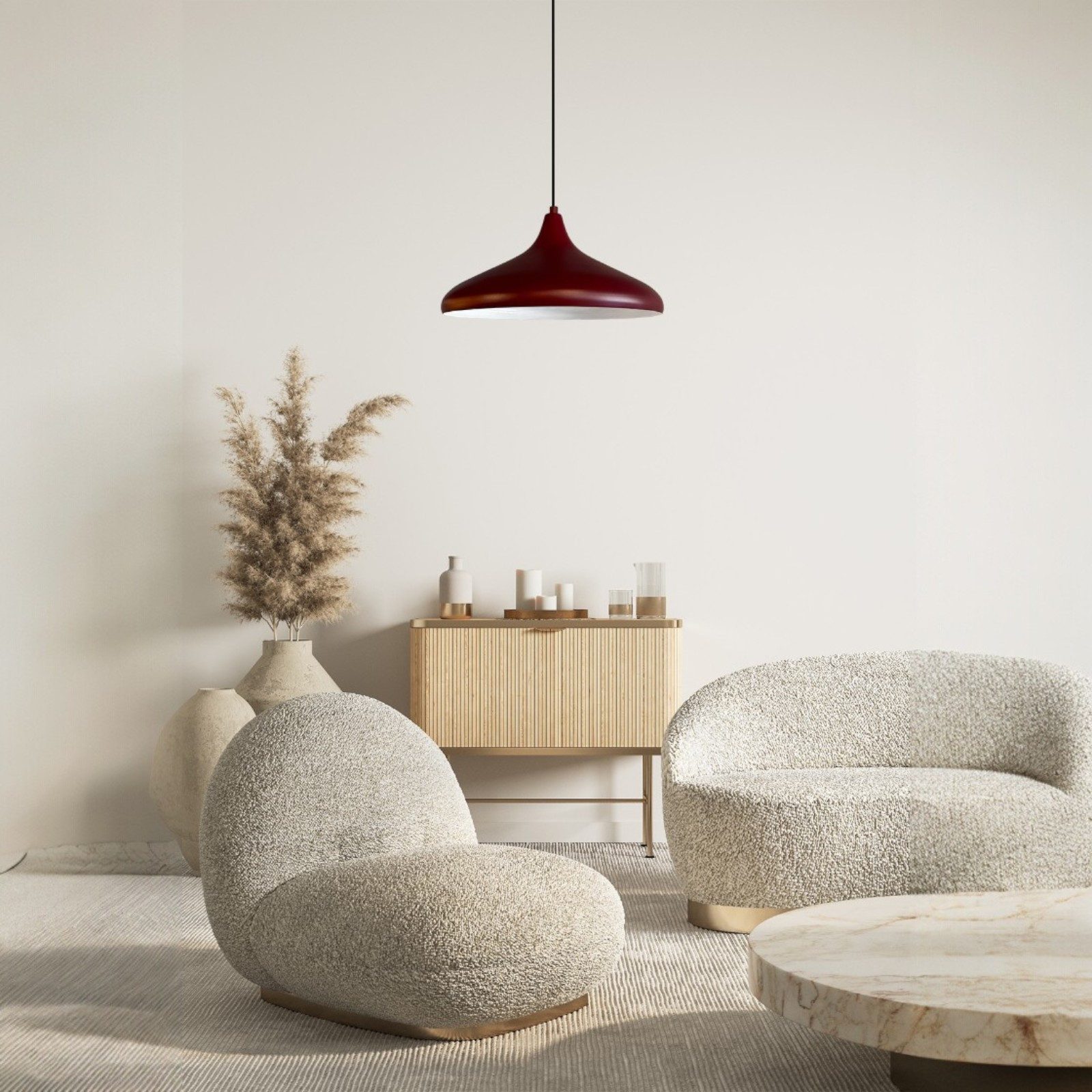 Bamyum Pendelleuchte Bamyum Pendelleuchte Durchmesser 35 cm E27 Metall Moderne Lampe, ohne Leuchtmittel