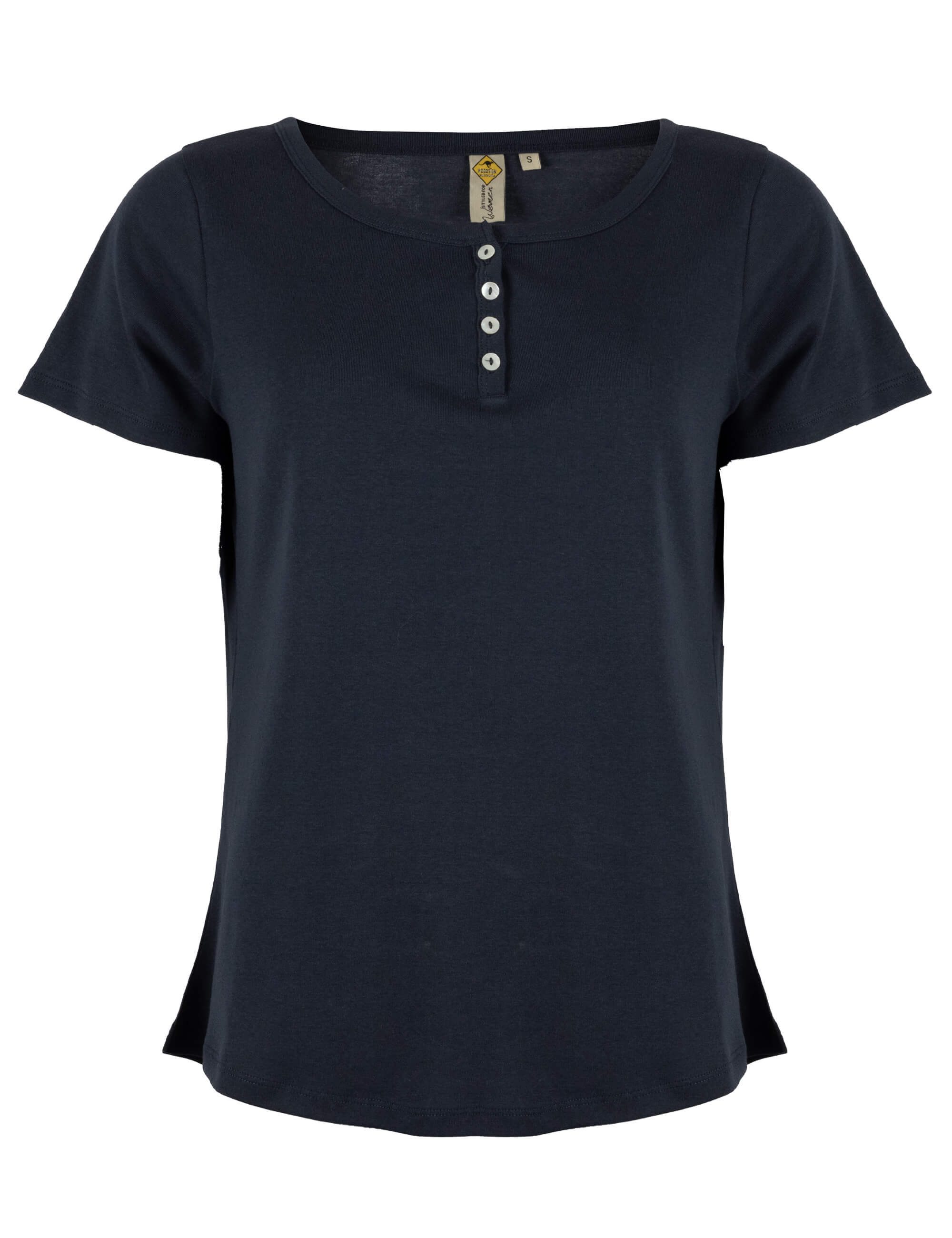ROADSIGN australia T-Shirt Clean Line (1, 1-tlg., 1) mit Knopfleiste, elastischer Stoff, bequem & zeitlos