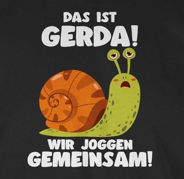 Shirtracer T-Shirt Das ist Gerda Wir joggen gemeinsam - Langsame Schecke Joggen Lustig Sp Wandern Laufen Joggen Zubehör