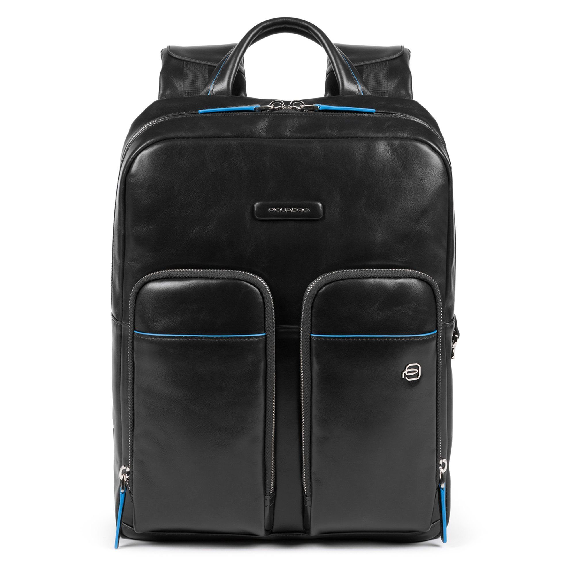 Piquadro Laptoprucksack Blue Square Revamp, Leder black