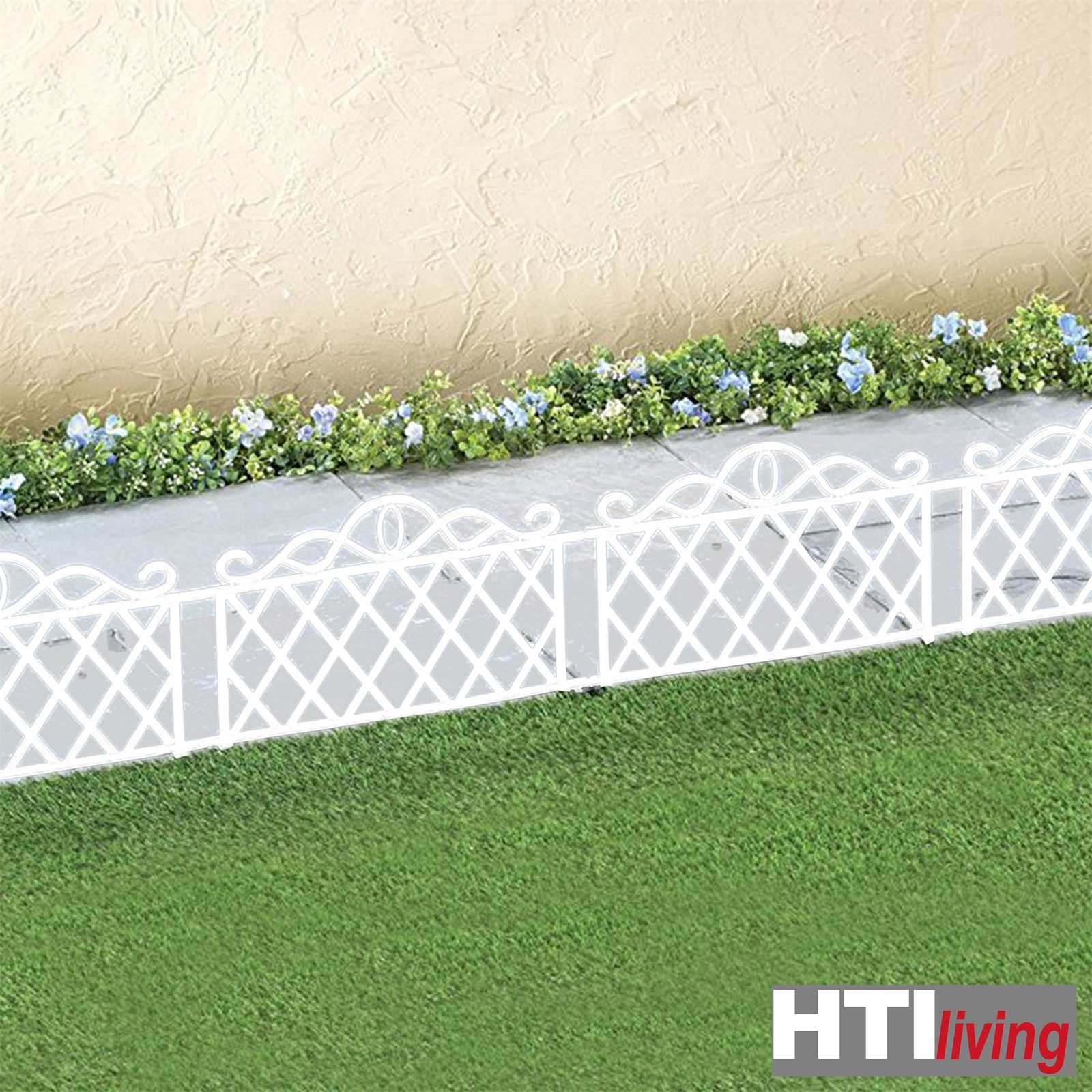 HTI-Living Beetbegrenzung Zierzaun Antik 4-teilig Nessa, 4 Zaunelemente, Beeteinfassung Beetbegrenzung