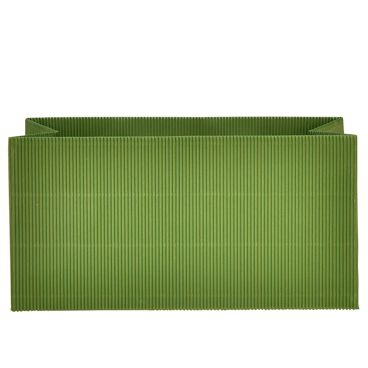 Viana Packpapier Blumenübertopf Gerippt Grün Oliv 24x12cm Papiertüte 6er Set, 6 Stück