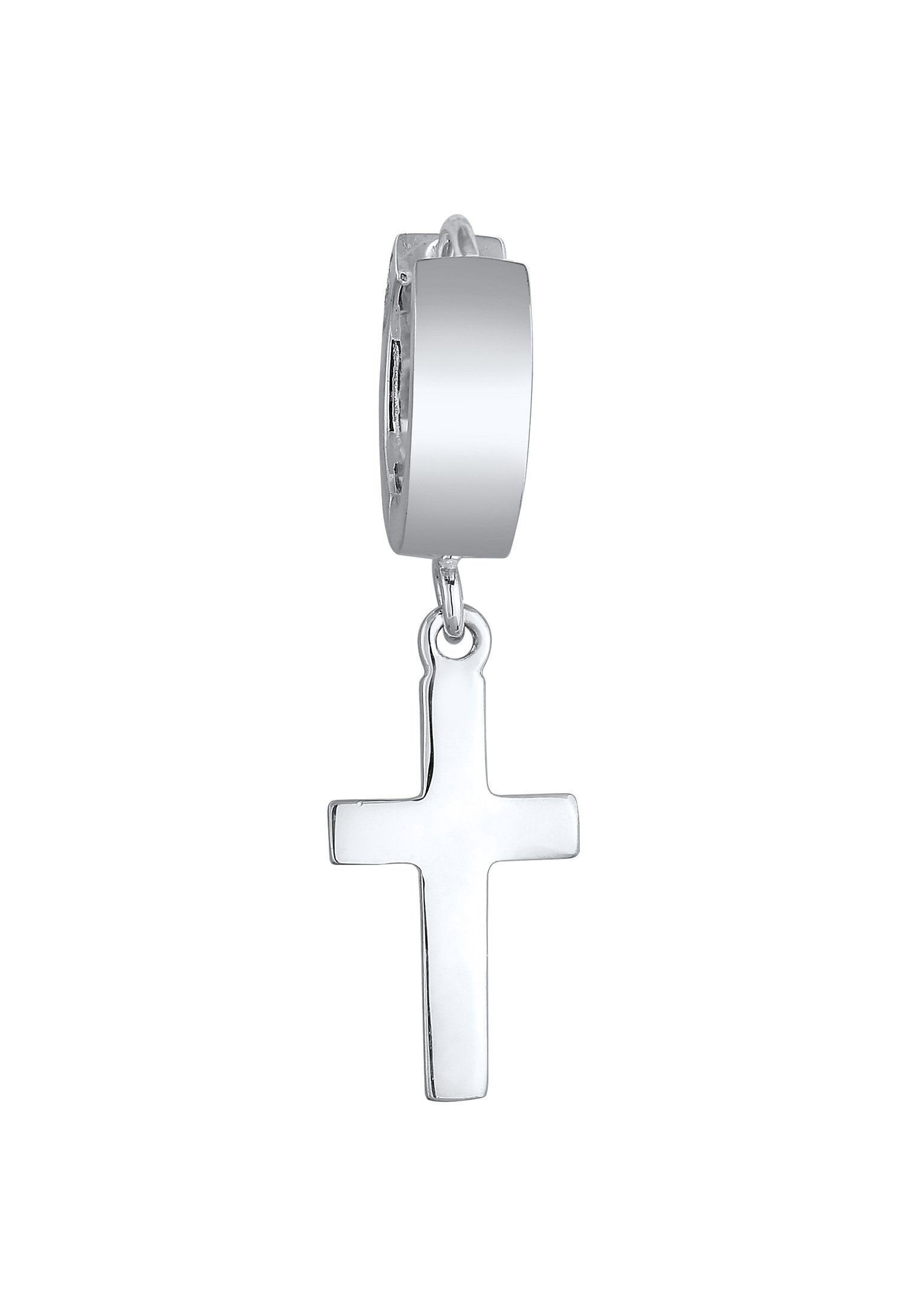 Kuzzoi Paar Creolen Creole Kreuz Scharnier Single 925 Silber, Kreuz günstig online kaufen