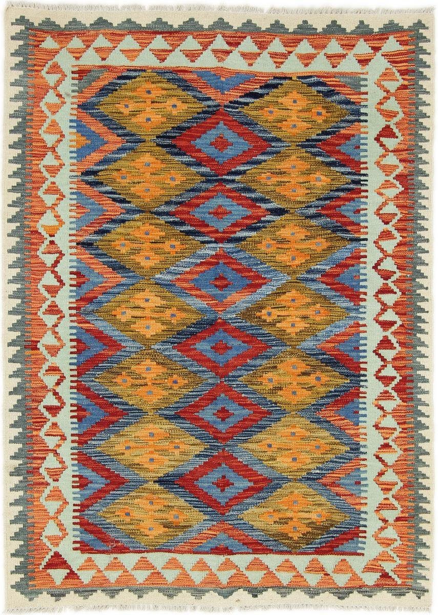 Orientteppich Kelim Afghan 129x168 Handgewebter Orientteppich, Nain Trading, rechteckig, Höhe: 3 mm