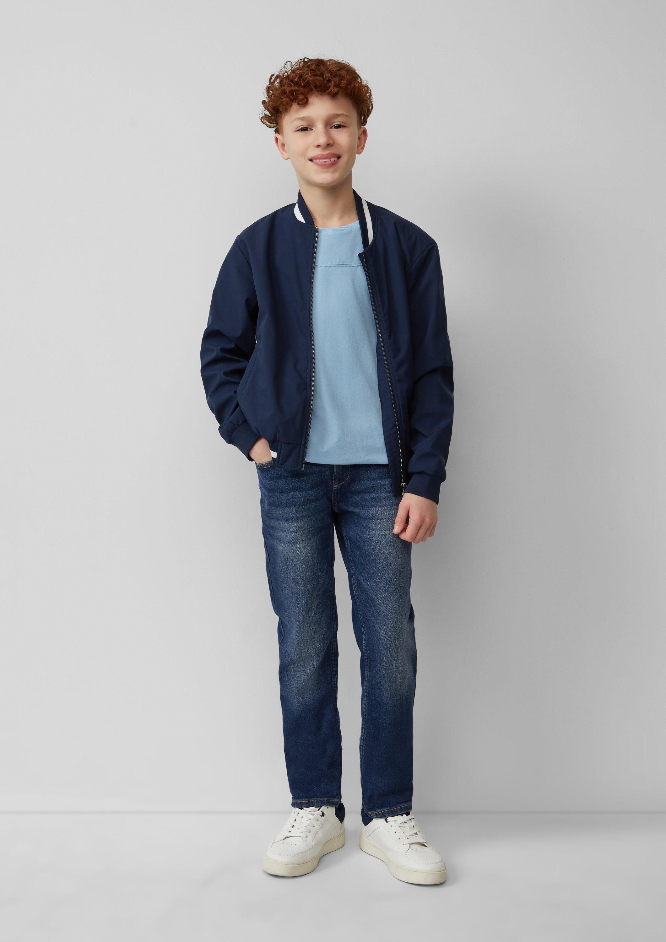 s.Oliver Kurzarmshirt T-Shirt Gewaschenes T-Shirt mit Teilungsnähten