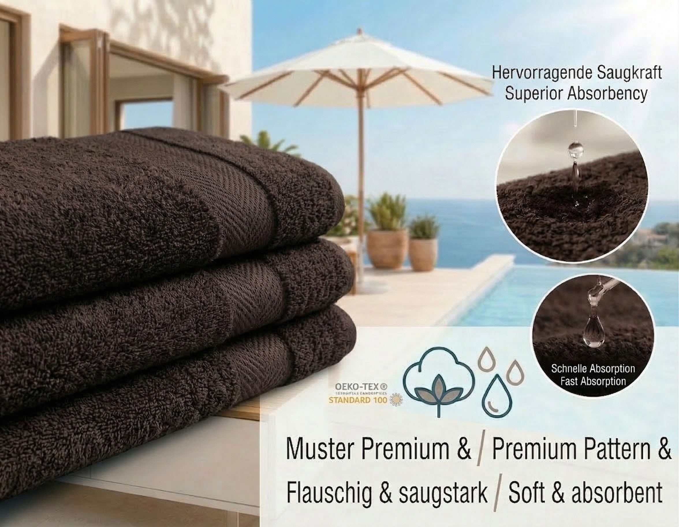 Betz Handtücher 10-teiliges Handtuch Set Premium, 100% Baumwolle (10-St), 4 Handtücher 50x100 cm, 2 Duschtücher 70x140 cm, 2 Gästetücher 30x50 – Bild 4 von 5