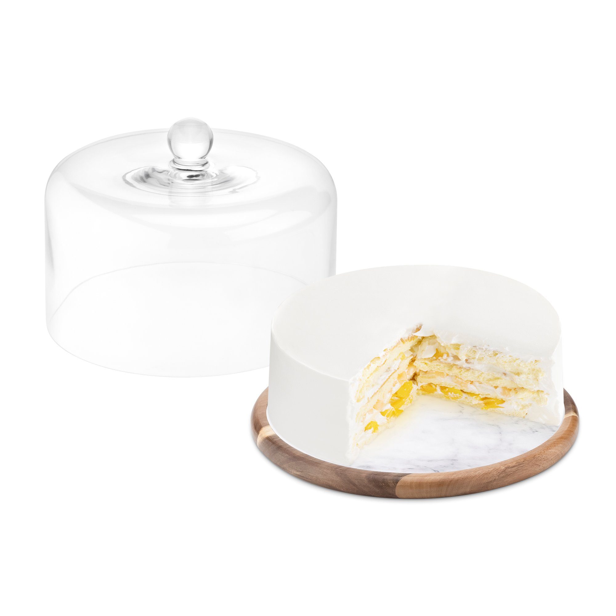 Kuchentransportbox Tortenplatte & Glasglocke Ø28cm Kuchenplatte Kuchenglocke Tortenbutler