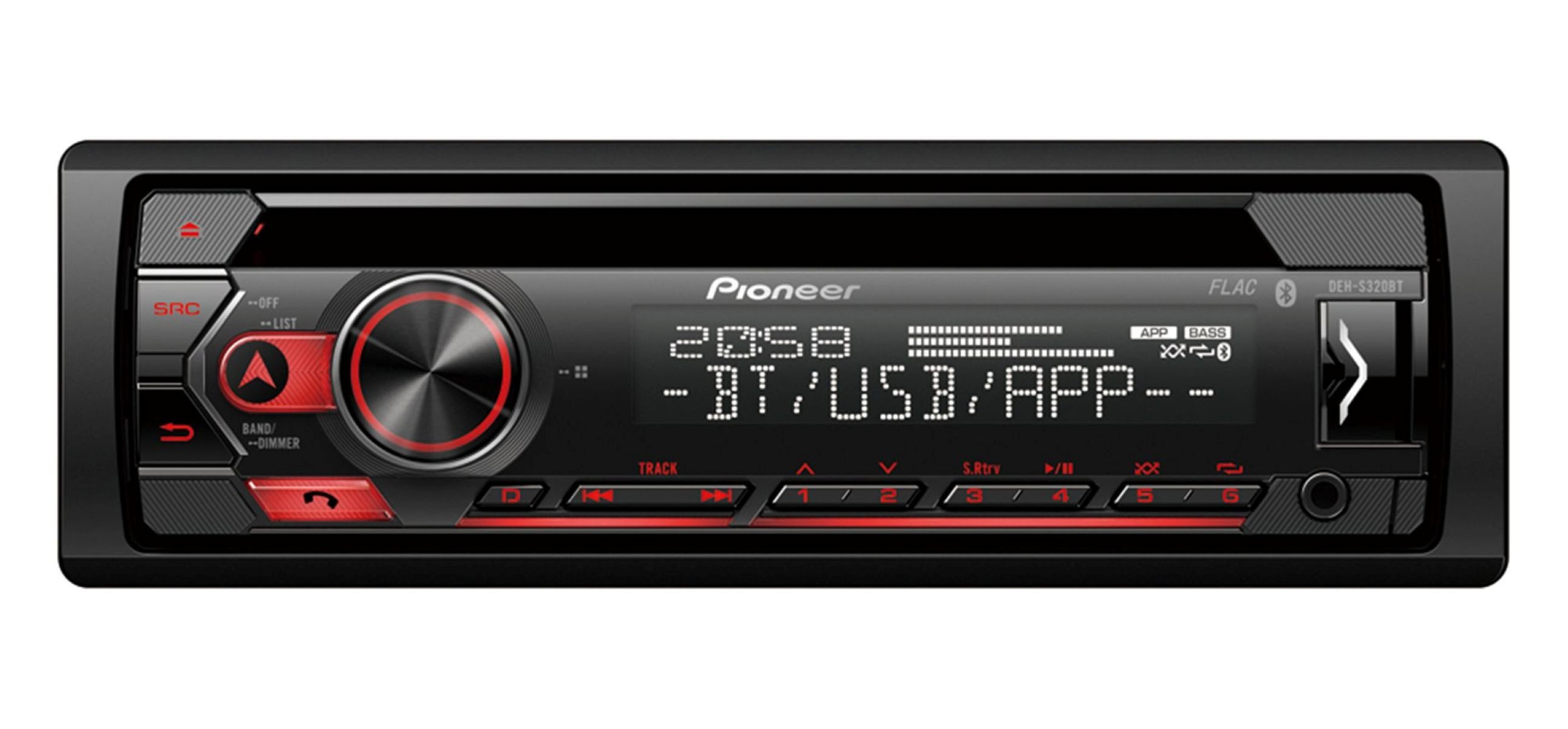 Pioneer DEH-S320BT Bluetooth Spotify CD USB Android Autoradio Autoradio (RDS, Abnehmbares Bedienteil, AM/FM Radio, Animiertes Display, Bluetooth, Eingebauter Equalizer, Freisprecheinrichtung, AUX Eingang, 1 DIN)