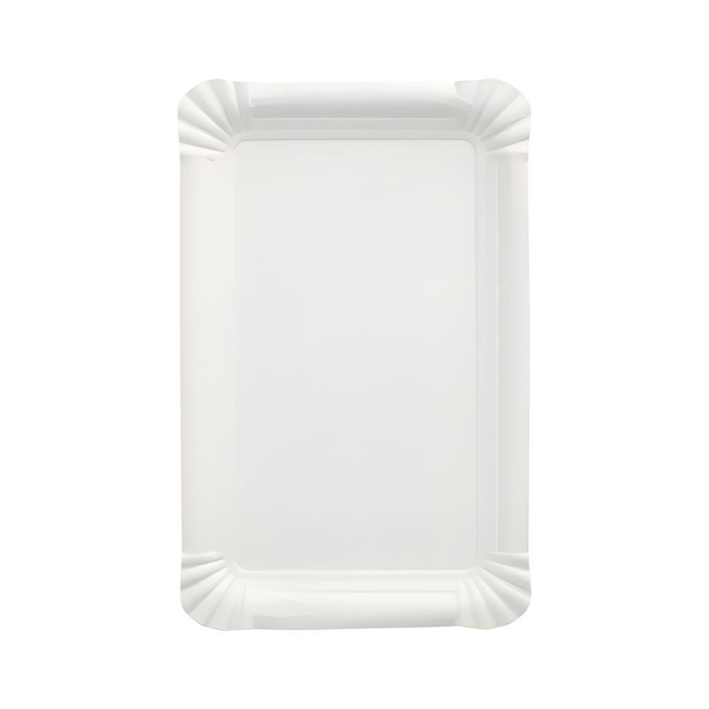 PAPSTAR Pappteller Teller, Pappe pure eckig 13 cm x 20 cm weiss 250 Stk