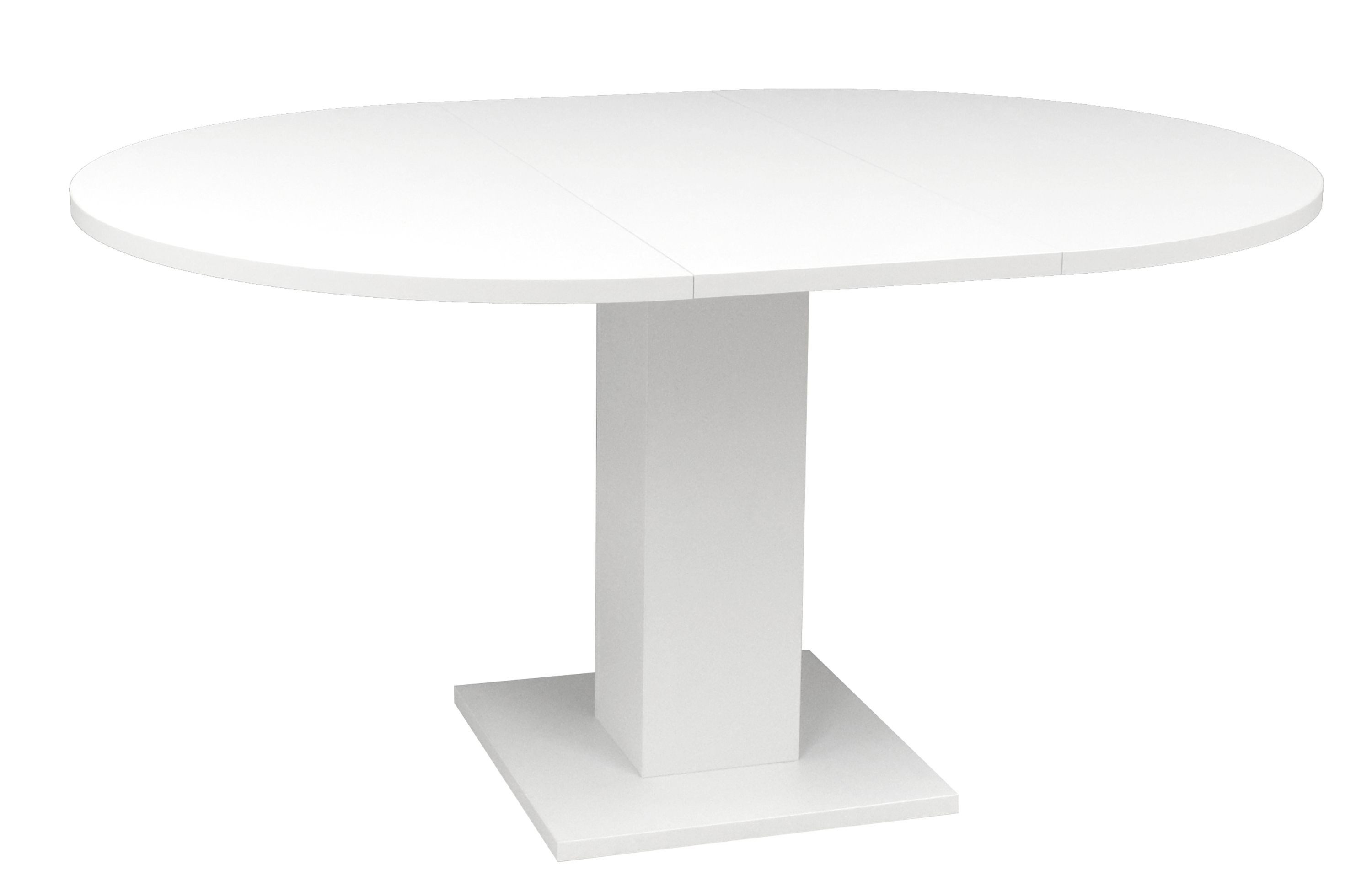 FURNARO Couchtisch, rund in weiß matt lack NB B/H/T: 110-150x76x110 cm