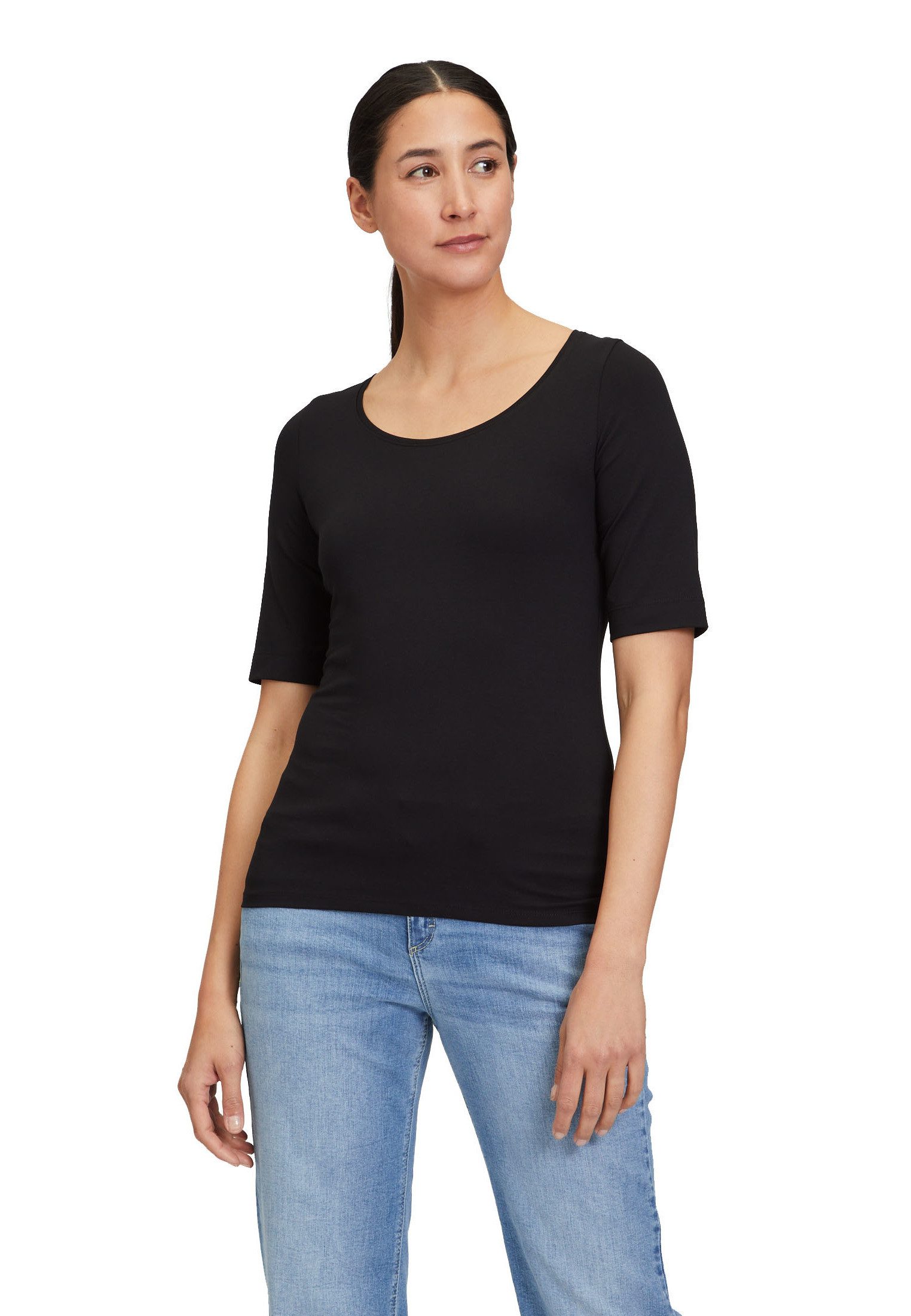 Cartoon Kurzarmshirt Damen mit Rundhalsausschnitt (1-tlg) Form