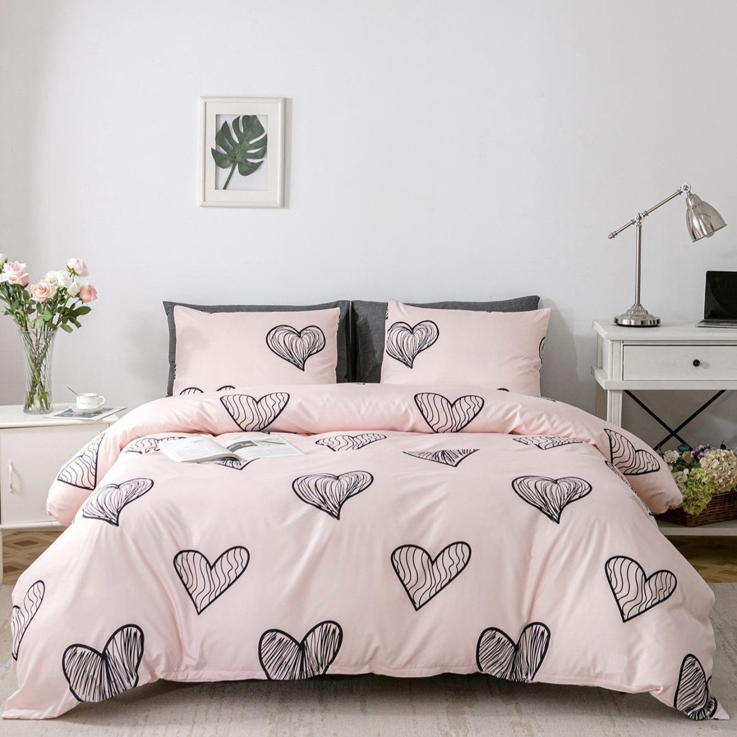 BYSURE Bettwäsche, 3 teilig, Rosa Bettbezug-Set günstig online kaufen