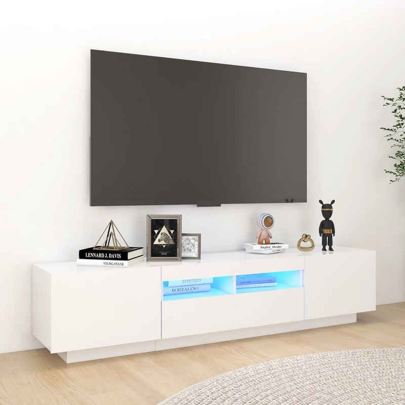 vidaXL TV-Schrank TV-Schrank mit LED-Leuchten Weiß 180x35x40 cm (1-St)