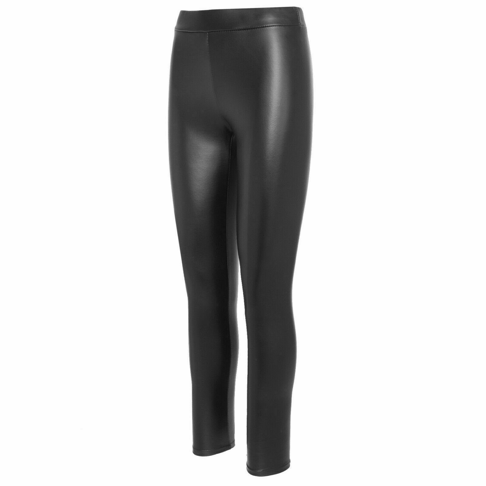 Optik Kendindza Leggings Leggings Leggins Highwaist Kunstleder Hose Taille Collection matt Hohe High-Waist Leder