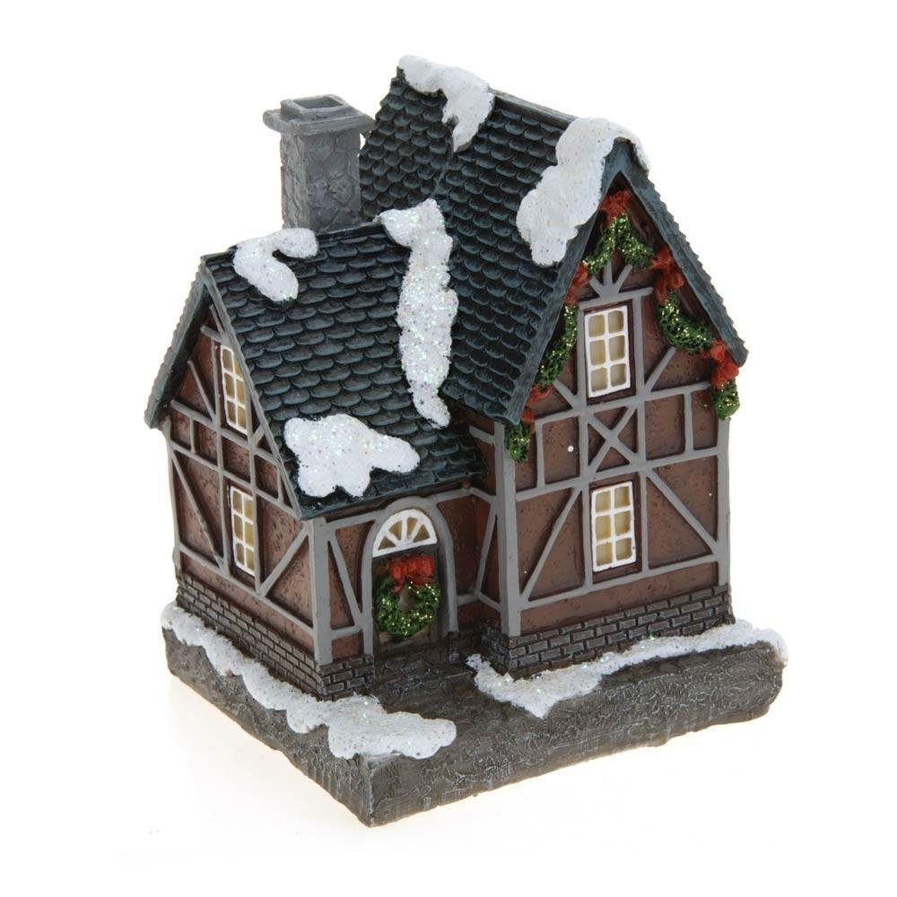 ToCi Weihnachtsdorf Beleuchtete Weihnachtsstadt Weihnachtsdorf 5 Häusern LED Beleuchtung – Bild 2 von 5