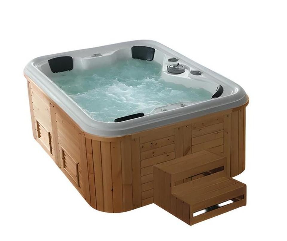 JVmoebel Whirlpool-Badewanne Acryl Außenwhirlpool in Braun mit Massagedüsen, Made in Europe