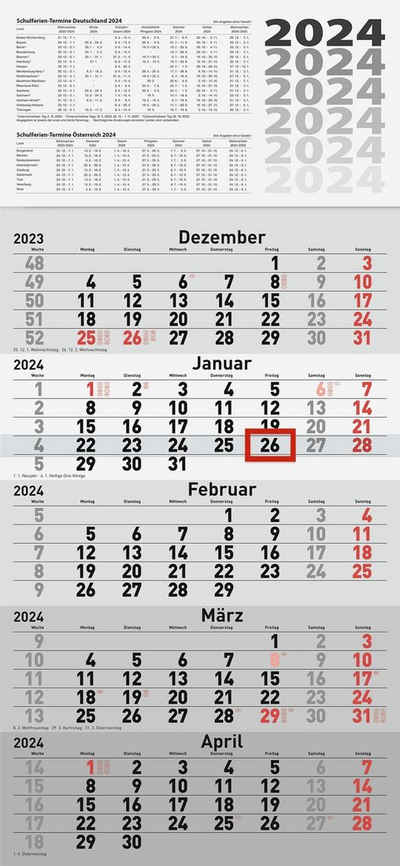 RIDO Terminkalender 2024 rido/idé Fünfmonatskalender cinque