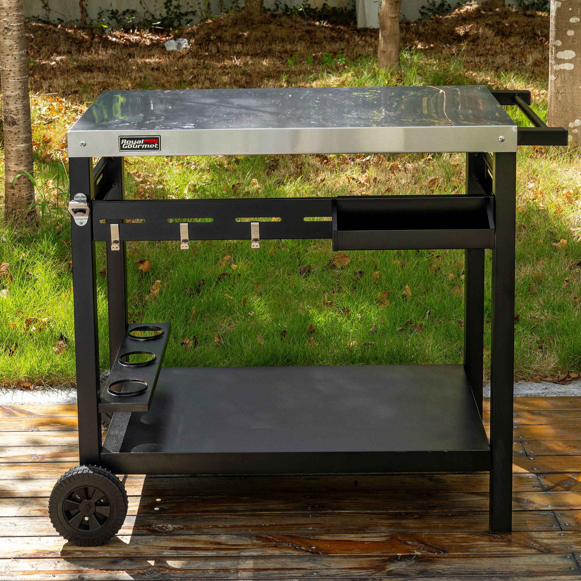 Royal Gourmet Servierwagen Grillwagen Rollwagen Outdoor Servierwagen Grilltisch, (1 St), mit Durchdachter Aufbewahrung, Robusten Rädern