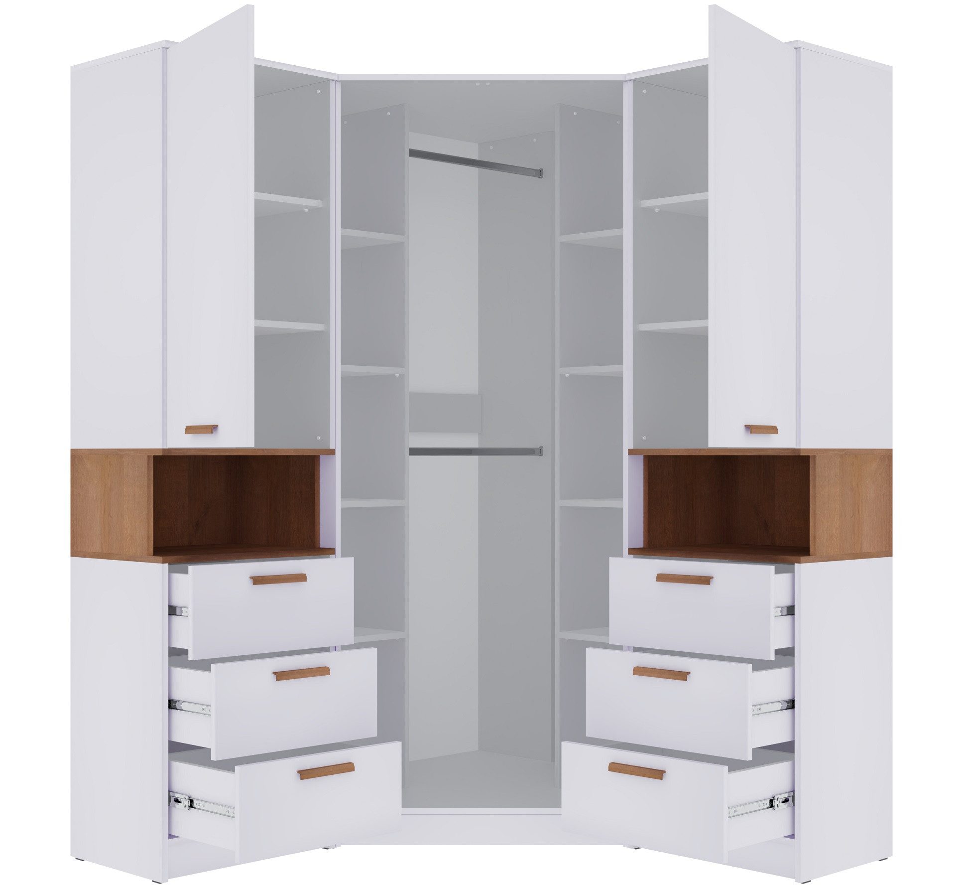 Marmex Möbel Schrank-Set GRANT SET 17N, (3-St., 2 Regale, Eckschrank), Soft günstig online kaufen