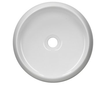 HAGO Aufsatzwaschbecken Keramik Waschbecken rund Ø 400 x 155 weiß ohne Überlauf Aufsatzwaschbe