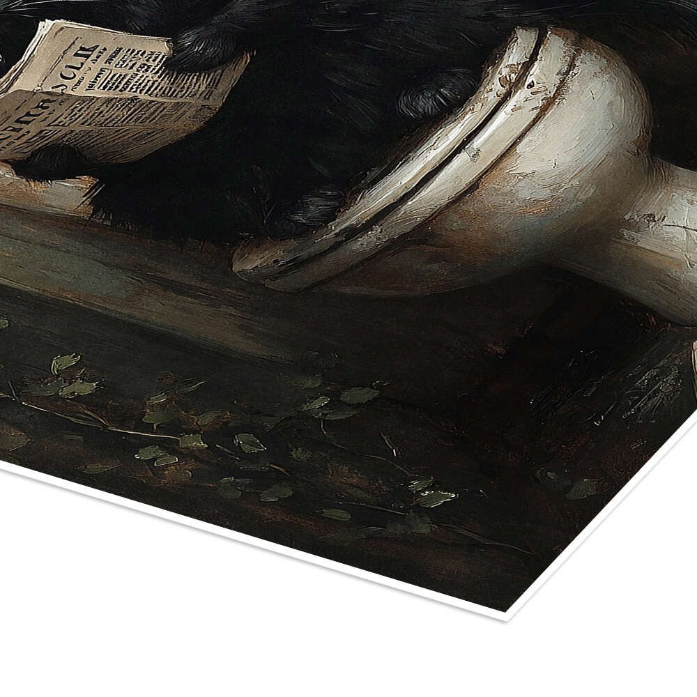 Posterlounge Wandbild Rauchende Katze liest Zeitung auf Toilette, Olga Telnova, erhältlich als Poster, Leinwandbild, Wandsticker oder Acrylglasbild – Bild 3 von 5