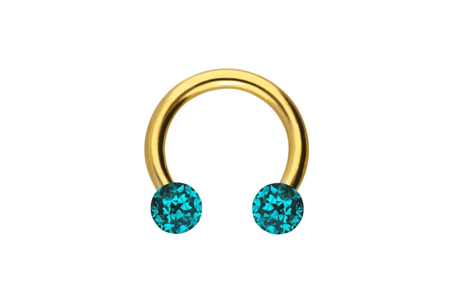 Farbe: Goldfarben + Kristall: Zirkonblau