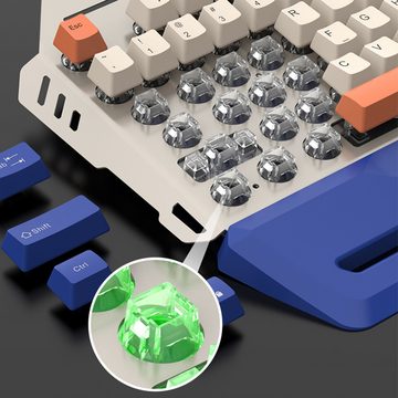 Tadow Mechanische Metalltastatur,kabelgebundene Gaming-Maus-Set,108 Tasten Tastatur- und Maus-Set