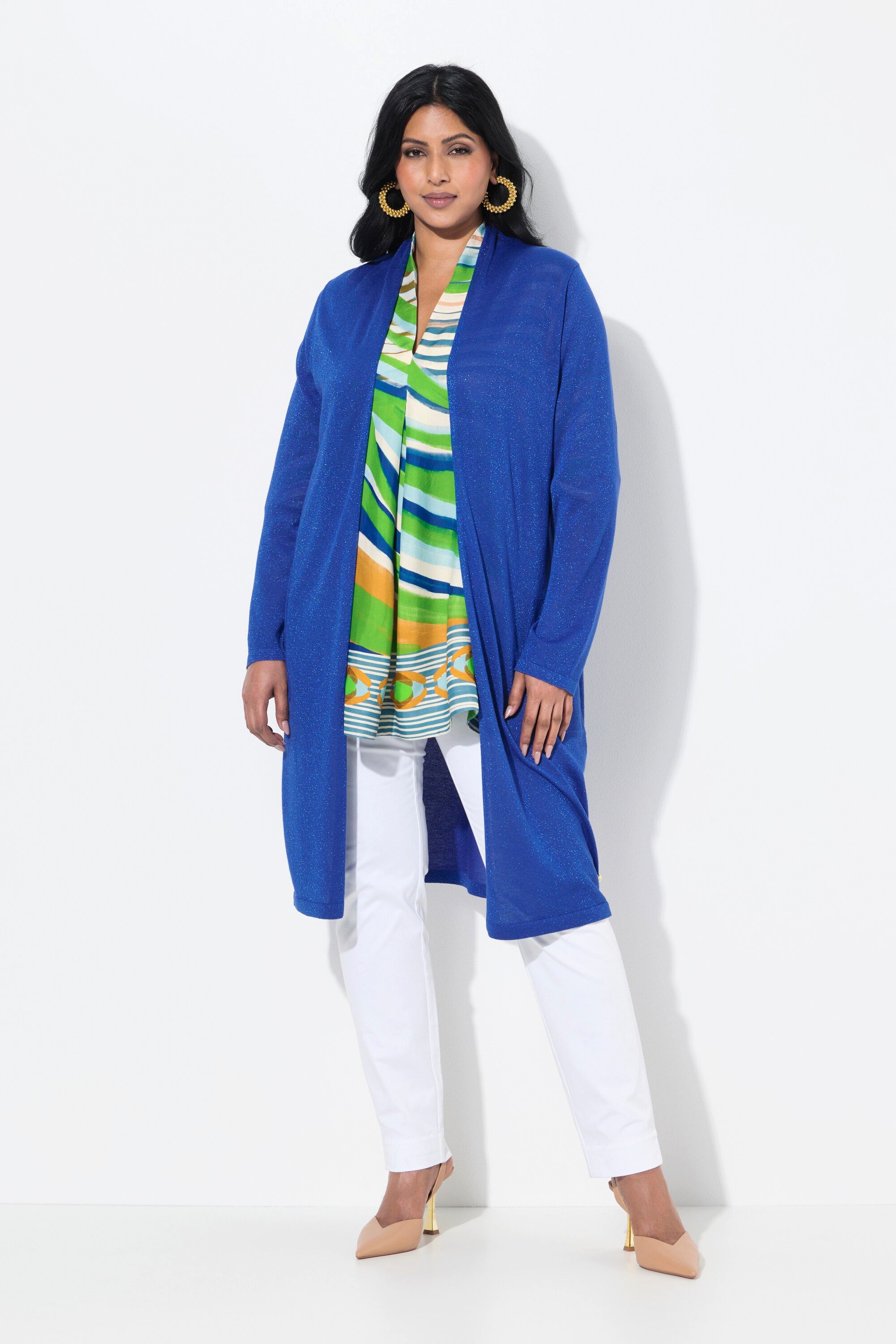 Ulla Popken Langjacke Long-Strickjacke offene Form günstig online kaufen