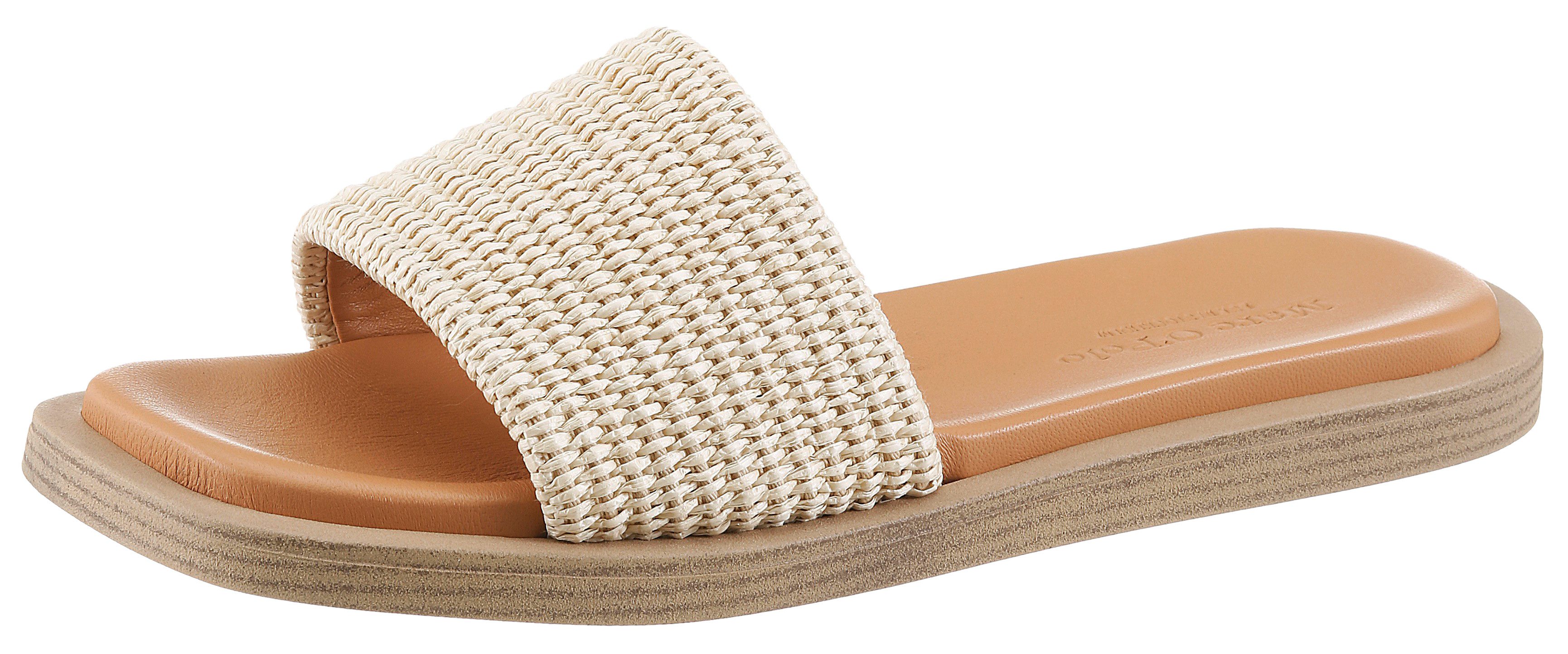 Marc O'Polo Agda Pantolette Sommerschuh, Strandschuh, Urlaubsschuh, in Karreeform