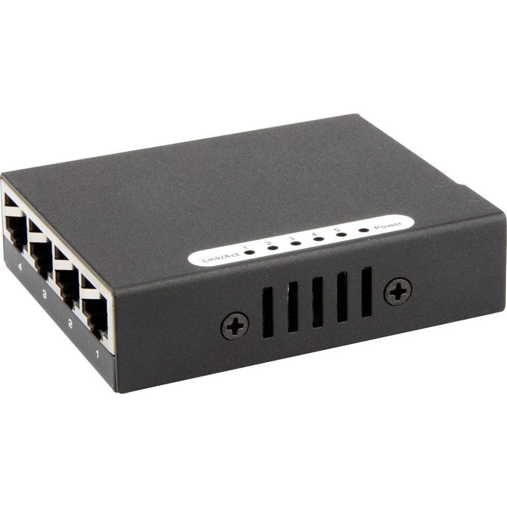 Renkforce 5 Port Metall-Switch mit mini Netzwerk-Switch 10/100 (USB-Stromversorgung)