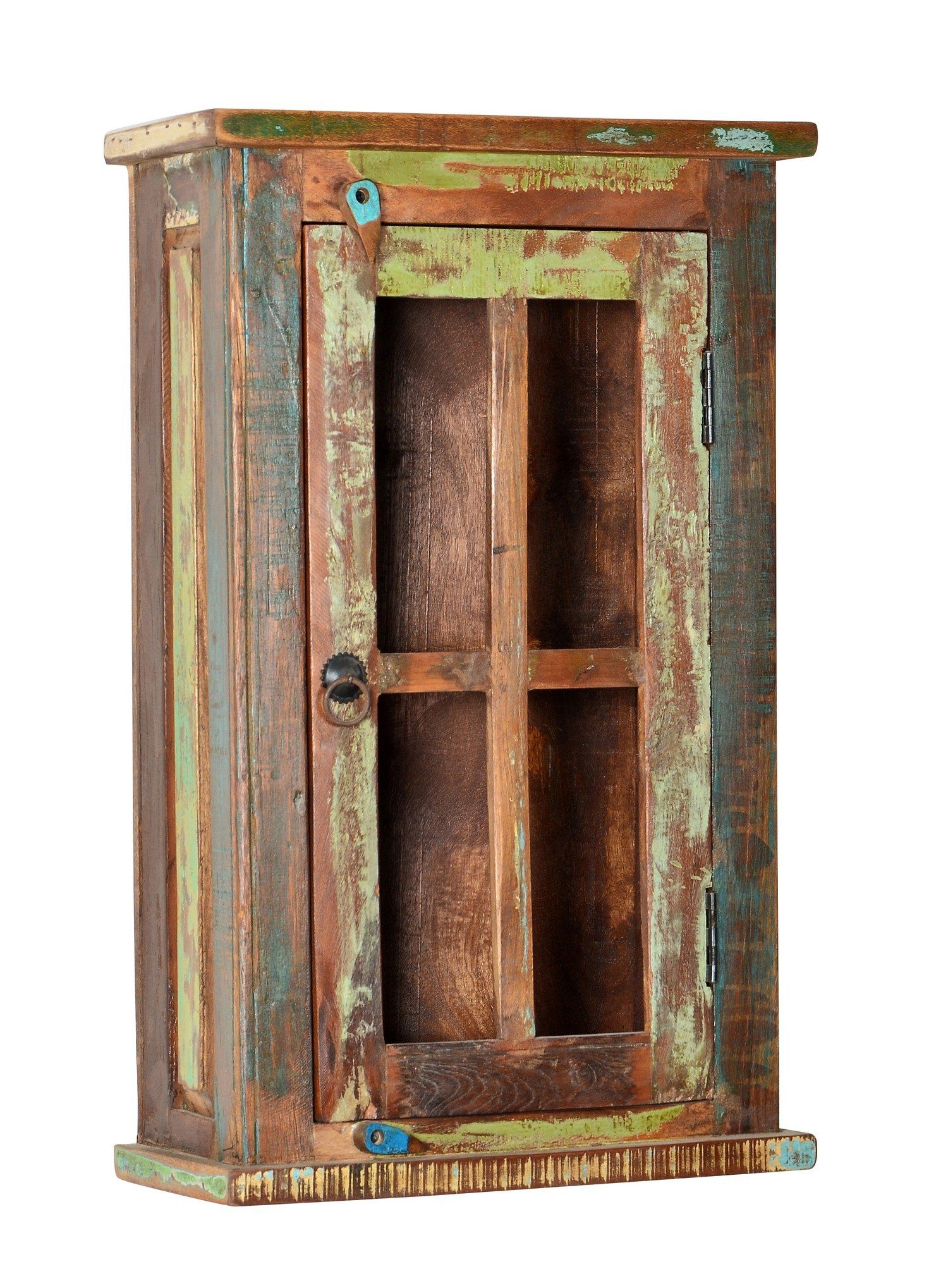 TPFLiving Hängeschrank Badger - Türanschlag wählbar (aus buntem Altholz - bunt, Hängeschrank) Produktlinie: Alaska - Breite: 44 cm, Höhe: 72 cm, Tiefe: 21 cm