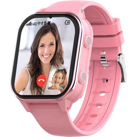 SEVGTAR Lange Standby-Zeit Uhr für Kinder 4–12 Jahren mit Videoanruf Smartwatch (1.85 Zoll, Android / iOS), mit 4G WIF/GPS Tracker/Bluetooth, Anrufe, Schulmodus, SOS-Funktion