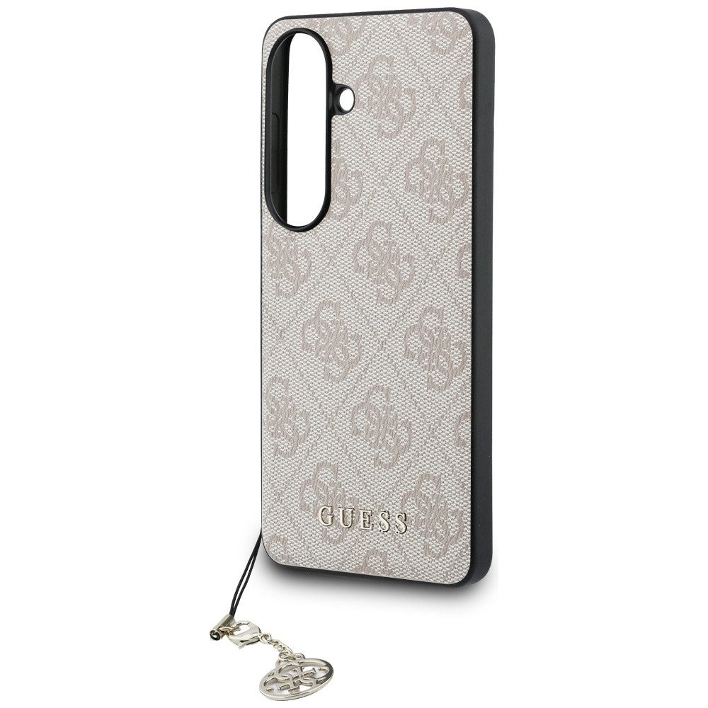 Guess Handyhülle Hülle Classic Galaxy S26 Kunstleder rosa MagSafe mit Kette goldfarbig 6,3 Zoll, Kantenschutz – Bild 5 von 5