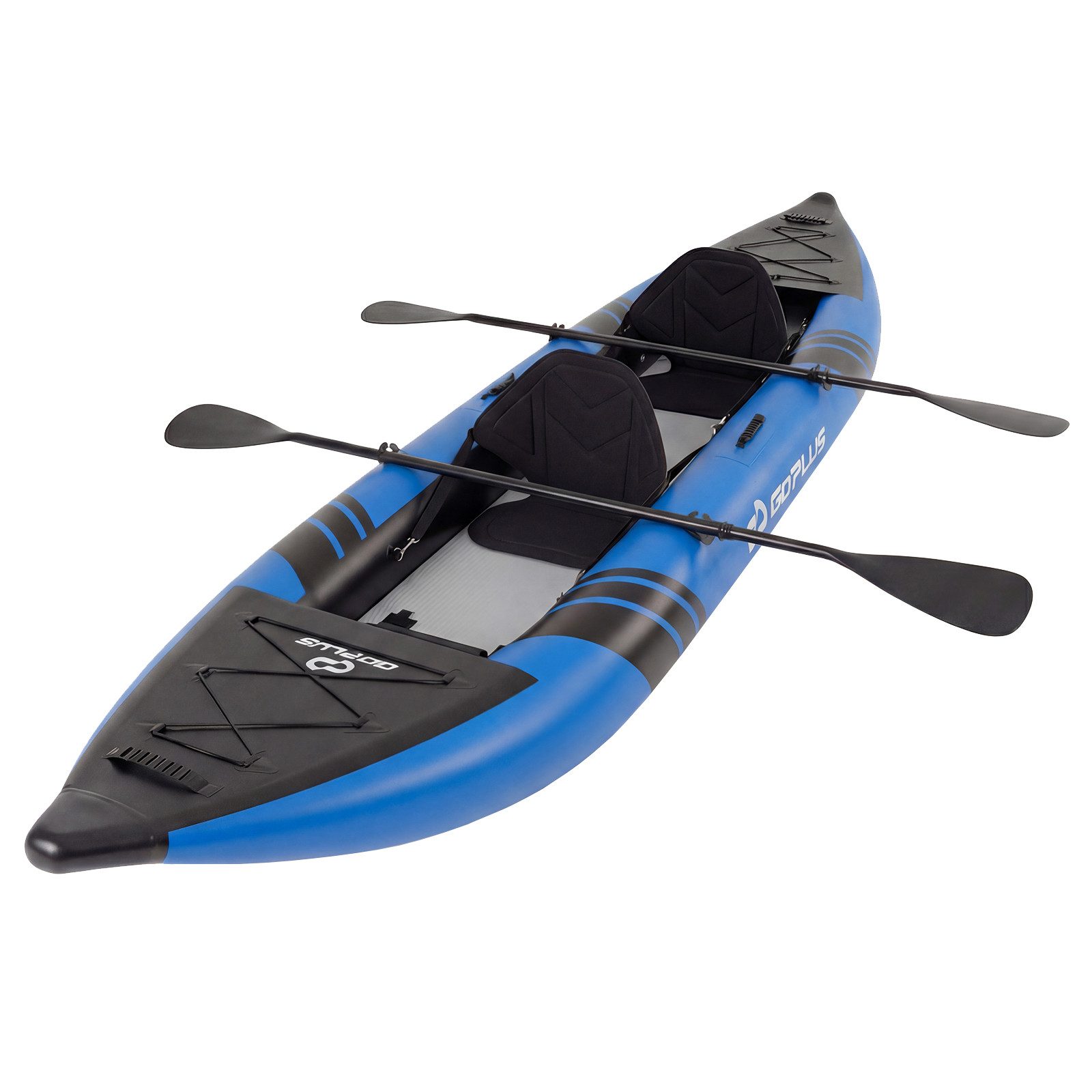 COSTWAY Zweierkajak, Mit Aluminiumrudern, Eva-Sitz, Handpumpe & Reparaturset