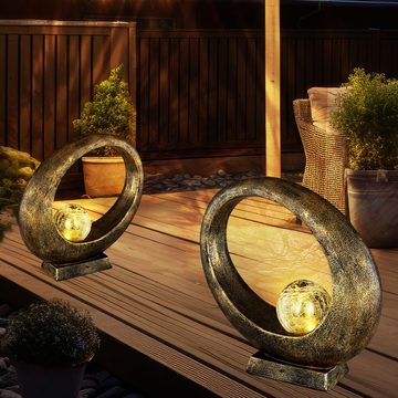 Globo LED Solarleuchte, LED-Leuchtmittel fest verbaut, Warmweiß, Gartendeko Solarlampe für Außen Deko Garten Tisch Solarleuchte