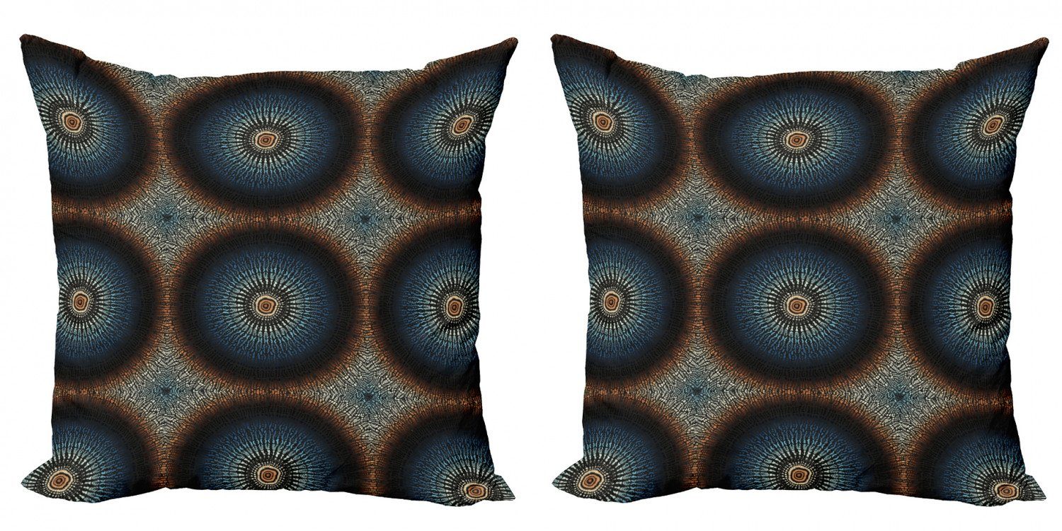 Abakuhaus Punkt-Entwurf (2 Mandala Accent Digitaldruck, Bohemian Doppelseitiger Stück), Runde Kissenbezüge Modern