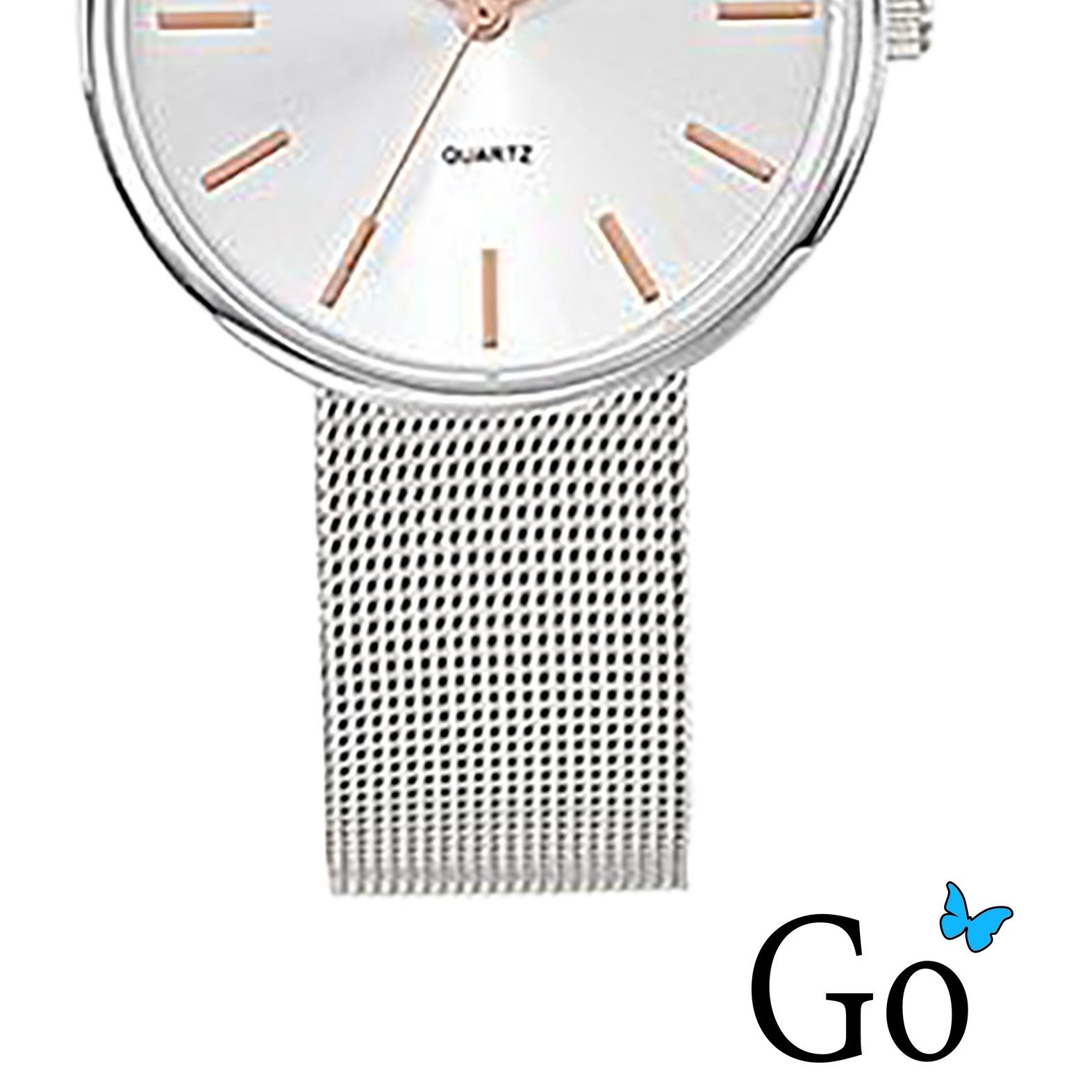 Girl Only Quarzuhr Girl Only GO Damen Armbanduhr, (Analoguhr), Damenuhr GO silber, mittel (ca. 34mm) Edelstahlarmband, Fashion-Style