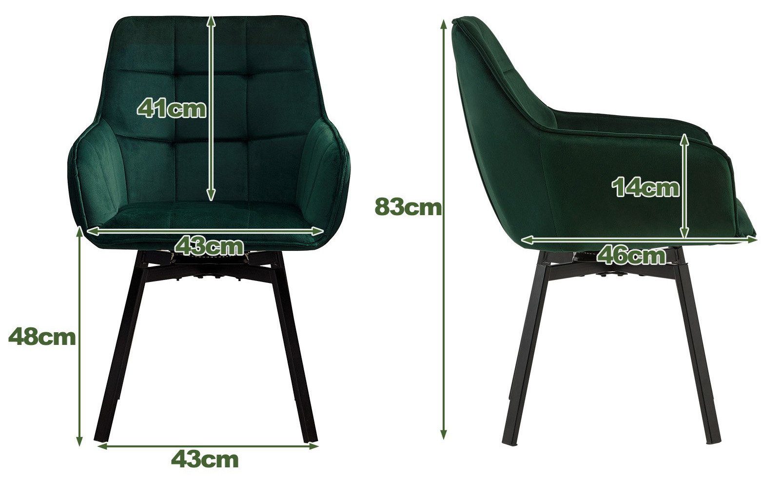 Ofcasa Esszimmerstuhl Drehstuhl (2er Set), Gepolsterter günstig online kaufen