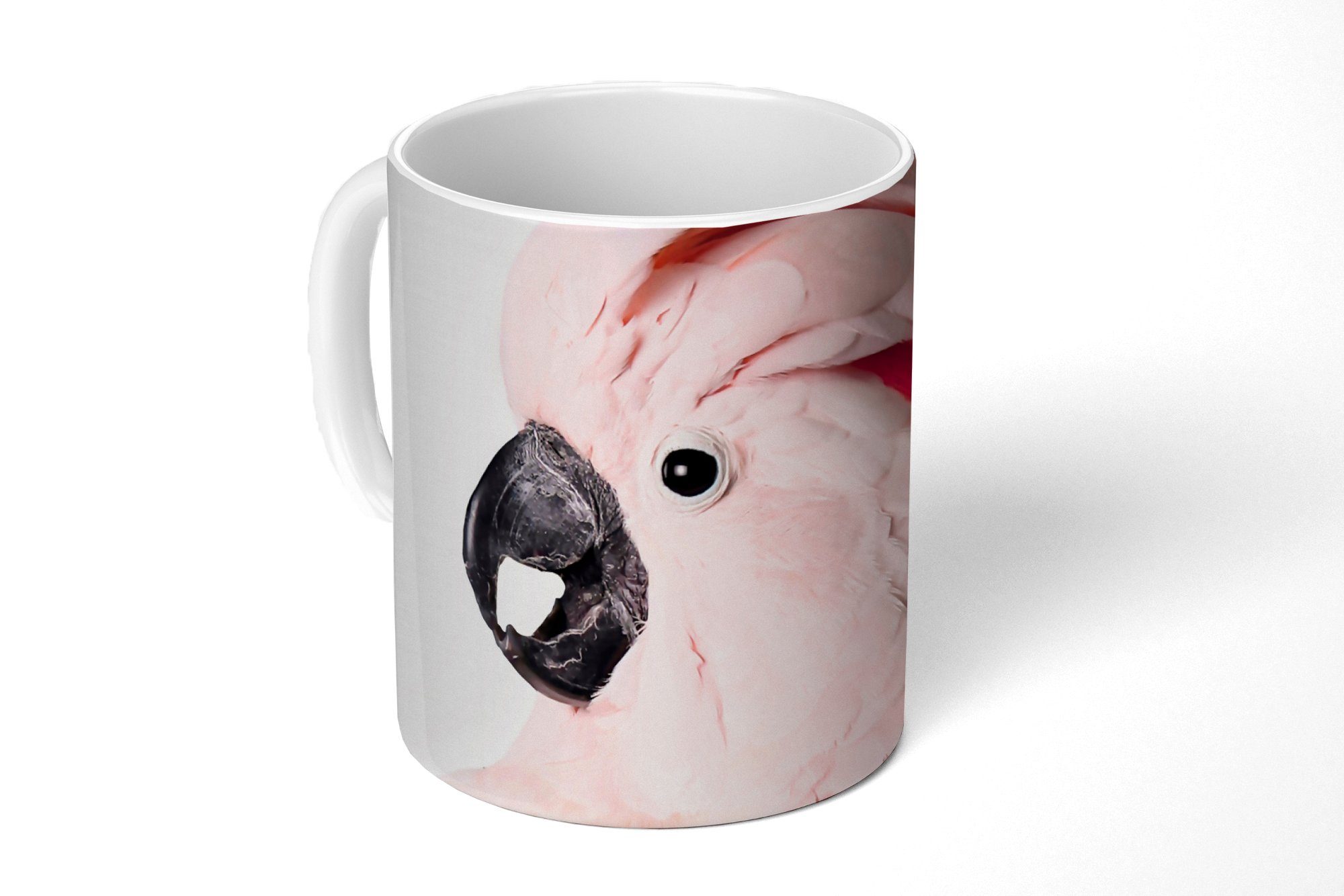 MuchoWow Tasse Kakadu - Rosa - Tiere - Natur, Keramik, Kaffeetassen, Teetasse, Becher, Teetasse, Geschenk
