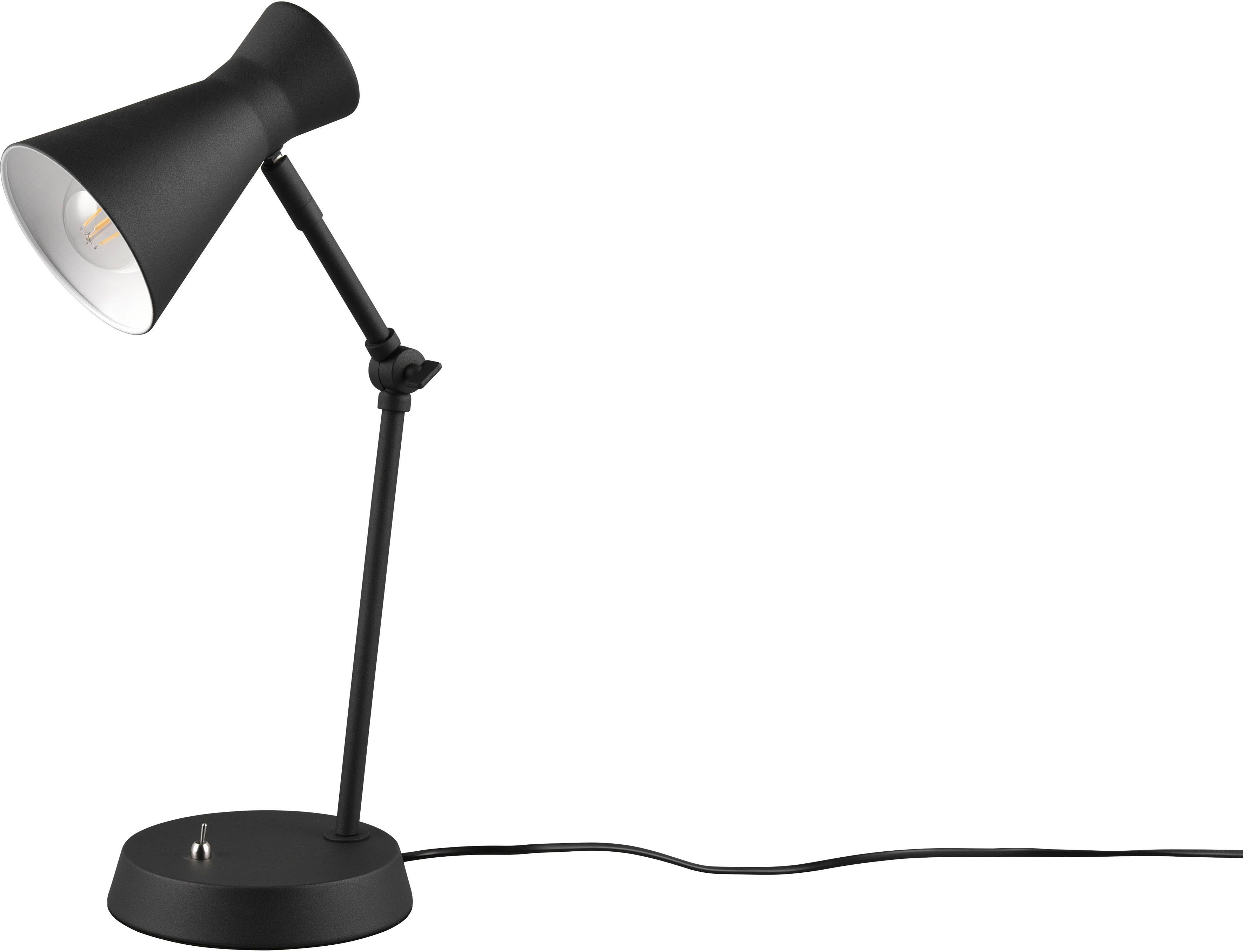 Reality Leuchten Schreibtischlampe Enzo, Ein-/Ausschalter, ohne Leuchtmittel, warmweiß - kaltweiß, Tischlampe mit Kippschalter, exkl E27 Leuchtmittel (10W), verstellbar