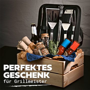Praknu Grillbesteck-Set Grillbesteck Set aus Edelstahl, (Set, 1 tlg), Mit Tragetasche - Robust und Hitzebeständig