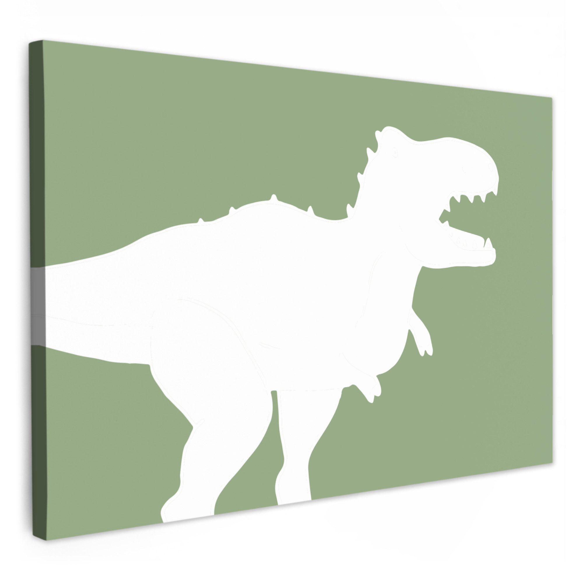 OneMillionCanvasses® Leinwandbild Dino - T-rex - Dinosaurier - Grün - Tyran günstig online kaufen