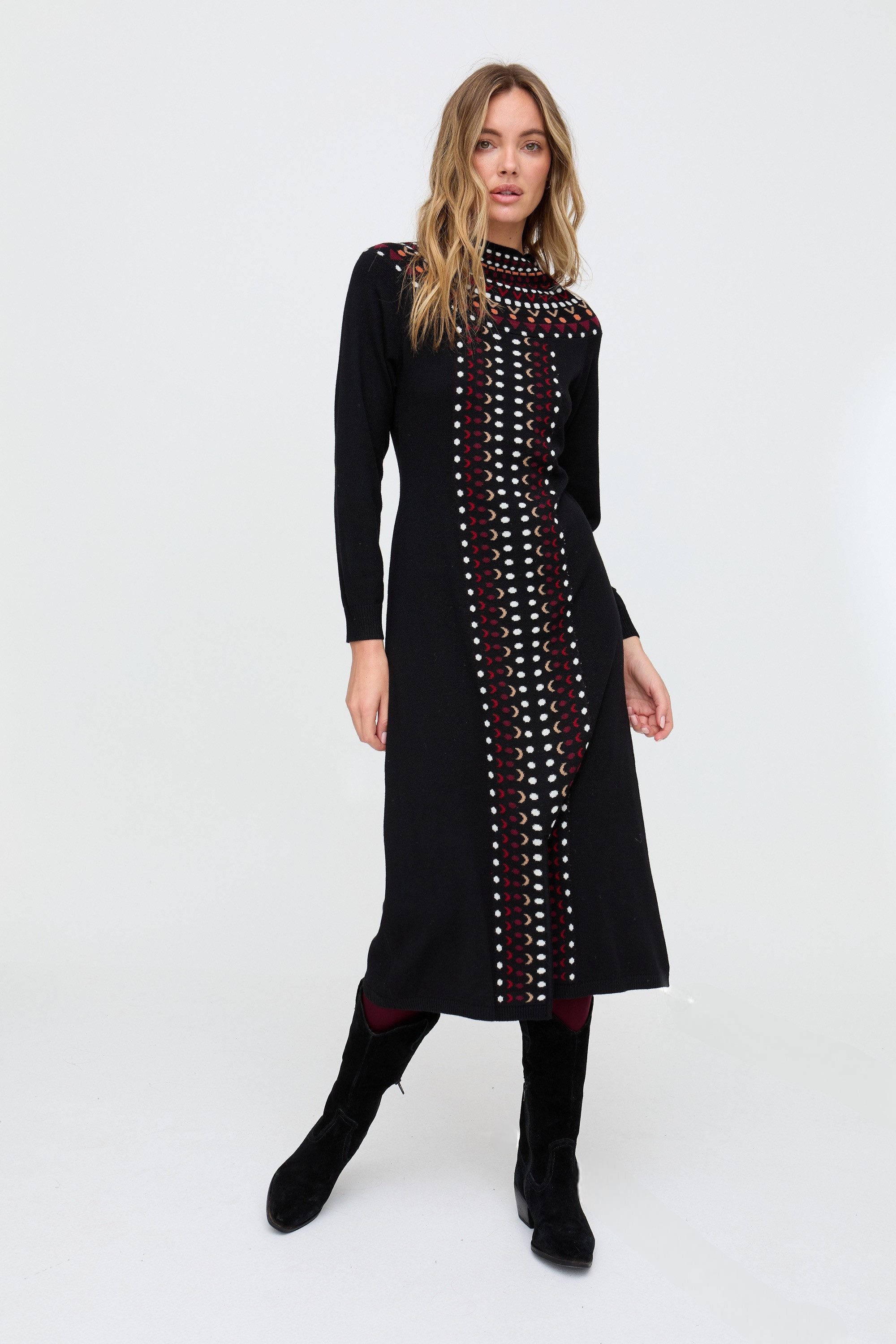 RAFFYA Midikleid Jethro Geometric Printed Maxi Dress Damen günstig online kaufen