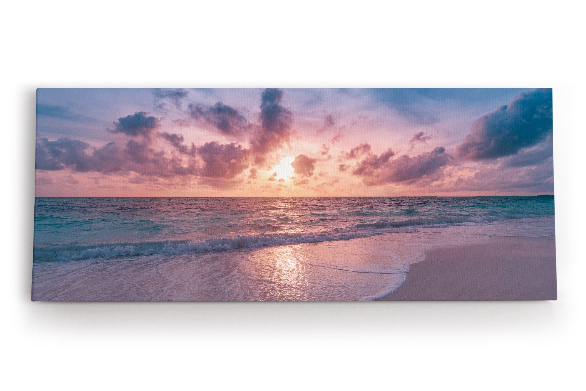 Leinwandbild Horizont Meer Sonnenuntergang Strand Himmel