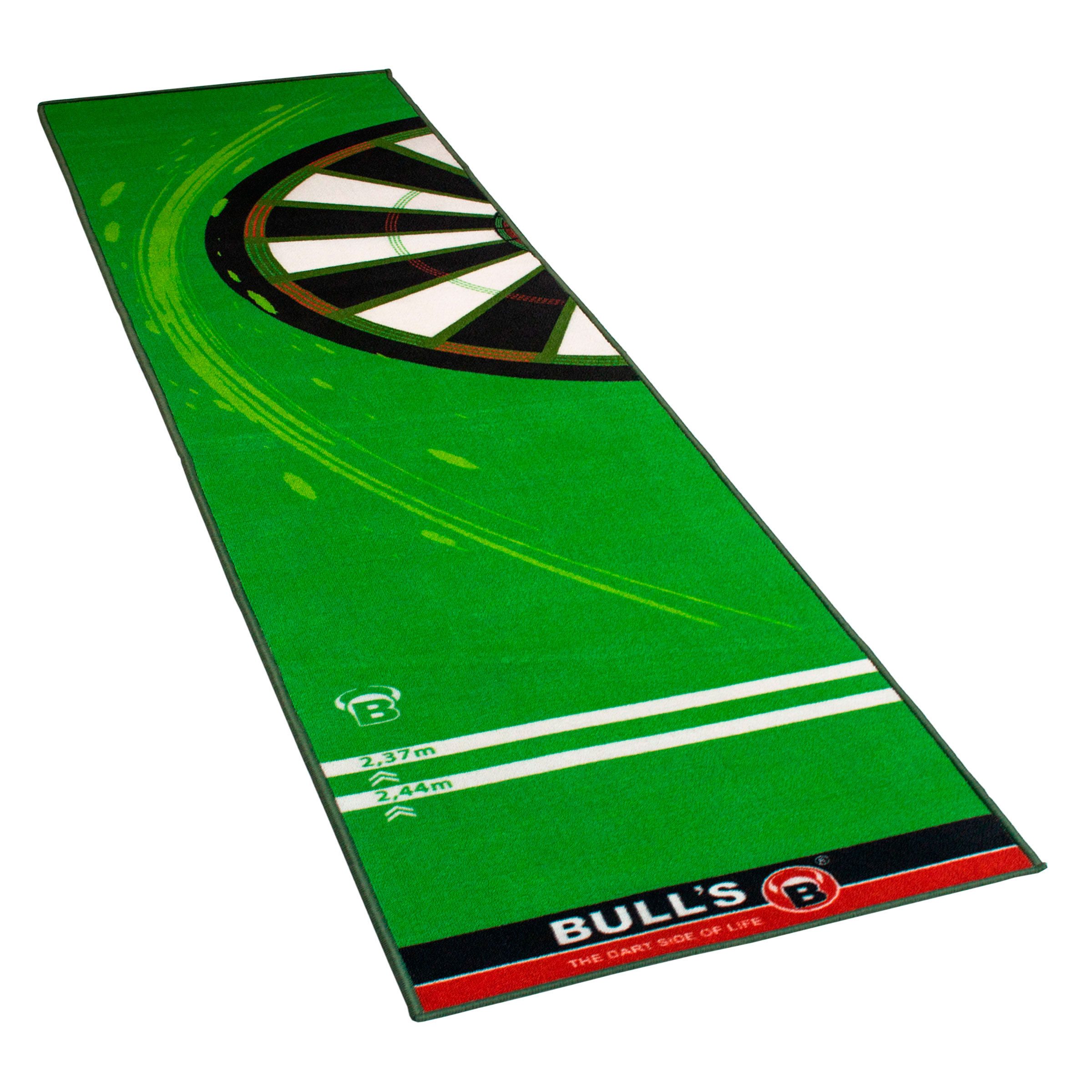 Dartpfeil Dart Teppich Carpet Mat 120 mit Antirutsch, 280x66cm, Grün