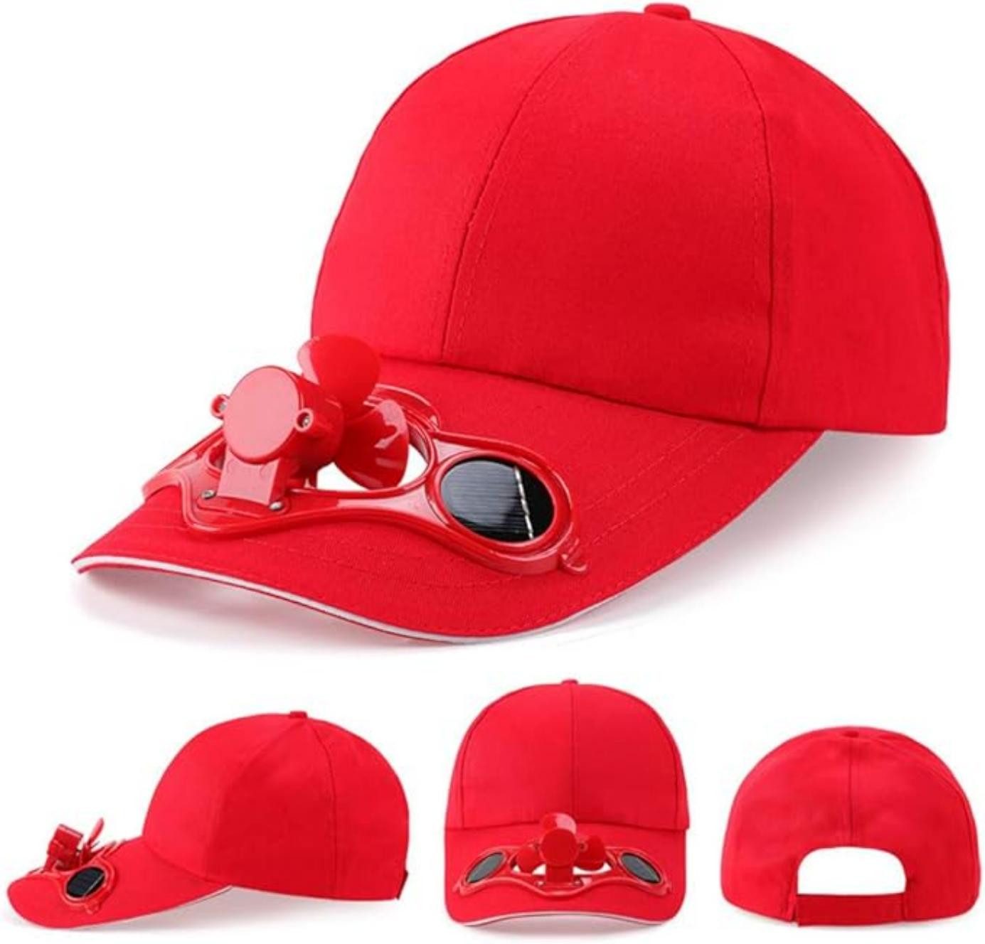 Bwecuy Baseball Cap Solar-Ventilator Kappe Baumwolle Sporthut Sonnenenergie