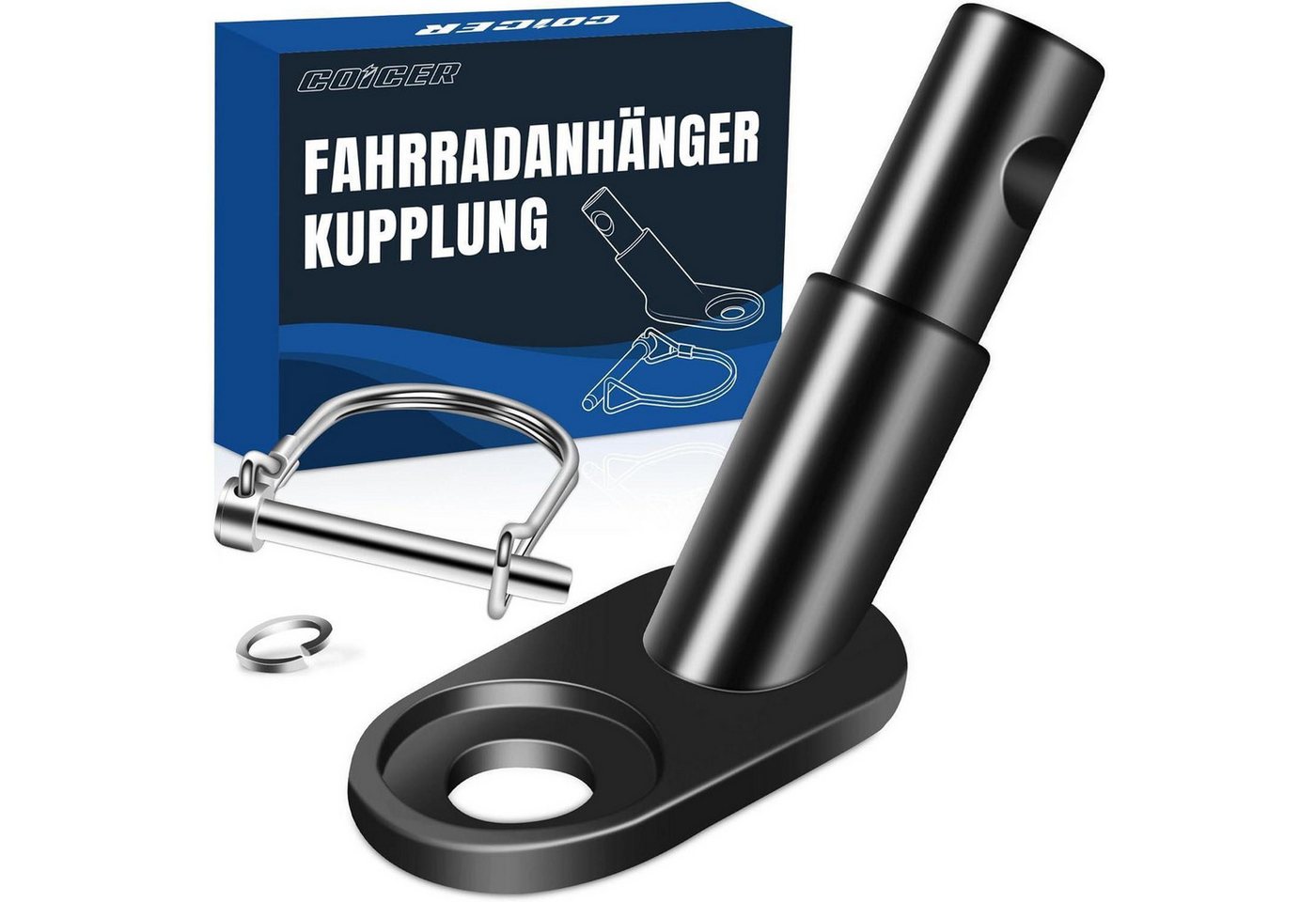 LuxusKollektion Anhängerkupplung Fahrradanhänger Kupplung Anhängerkupplung Adapter mit Sicherungsstift