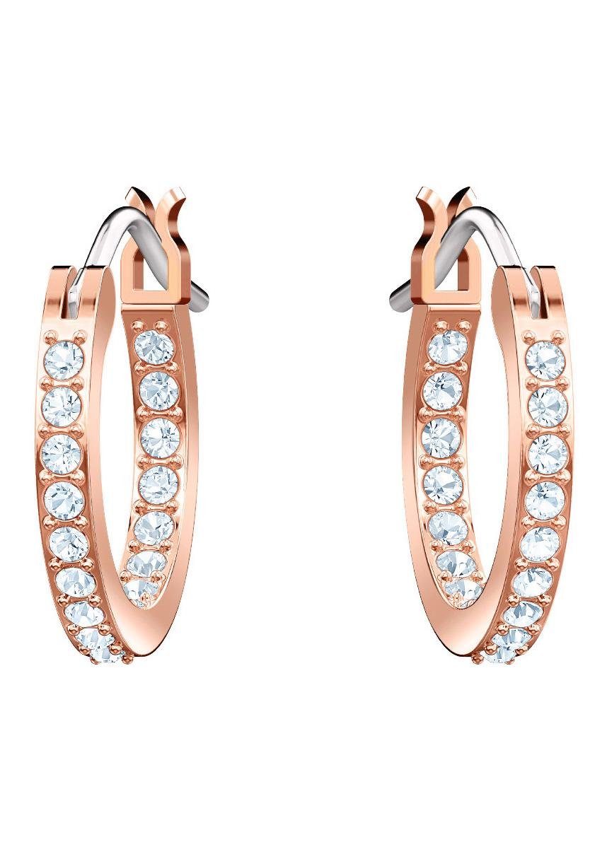 Swarovski Paar Creolen Symbolica Böser Blick magisches Auge, mit Swarovski® Kristall, Einhänger abnehmbar