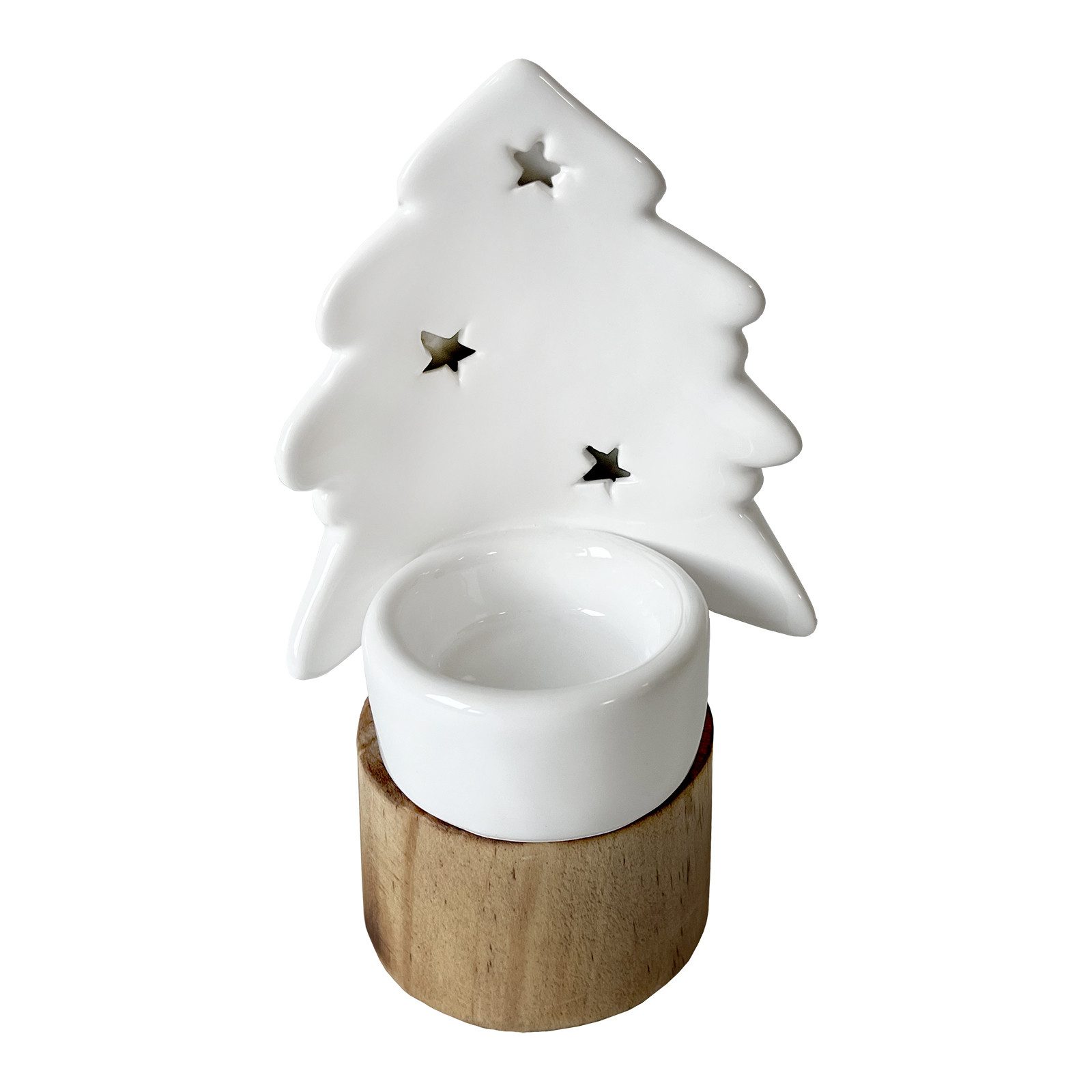 HTI-Living Teelichthalter Teelichthalter Weihnachtsbaum Porzellan (Stück, 1 St., 1 Teelichthalter), Kerzenhalter Kerzenständer