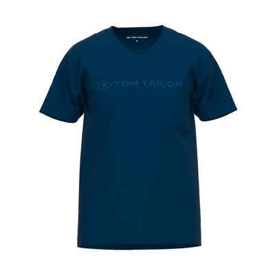 TOM TAILOR T-Shirt Herren T-Shirt - Kurzarm, V-Ausschnitt, Baumwolle